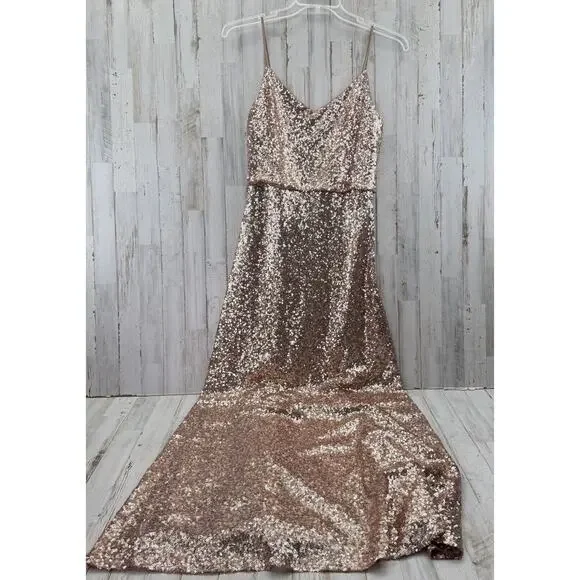 New Jenny Yoo Sz 10 Jules Sequin Blouson Gown Bridesmaid Rose Gold Prom Dress New Jenny Yoo Sz 10 Jules Sequin Blouson Gown Bridesmaid Rose Gold Prom Dress